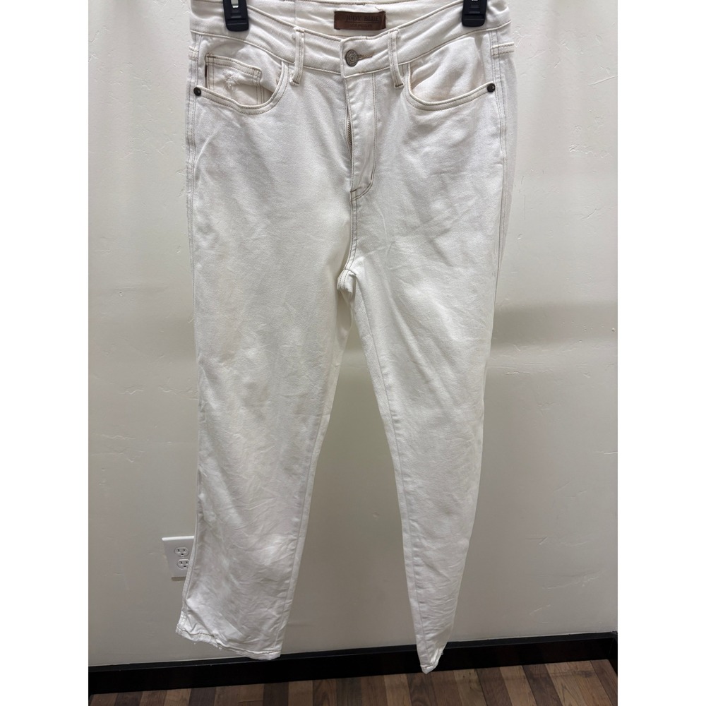 Judy Blue White High Rise Straight Leg Distressed Jeans JB88510 C Size 7/28